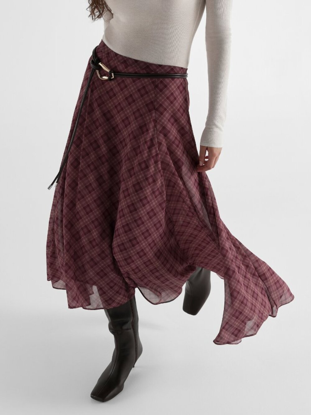 Multicolor Elegant Women's Asymmetrical Pocket Midi A-Line Skirt
